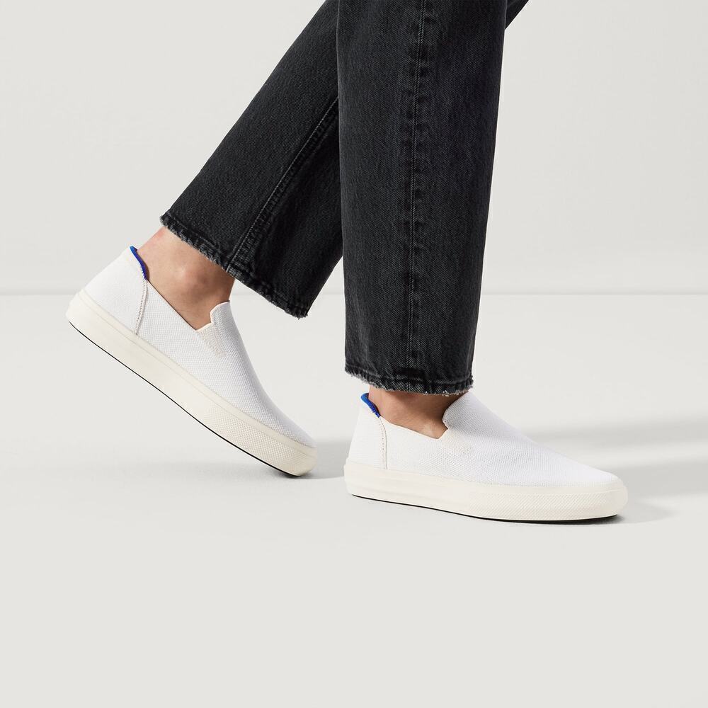 Rothy's Women's White The City Slip On Sneaker Flat Shoes Size 10.5 NWOB